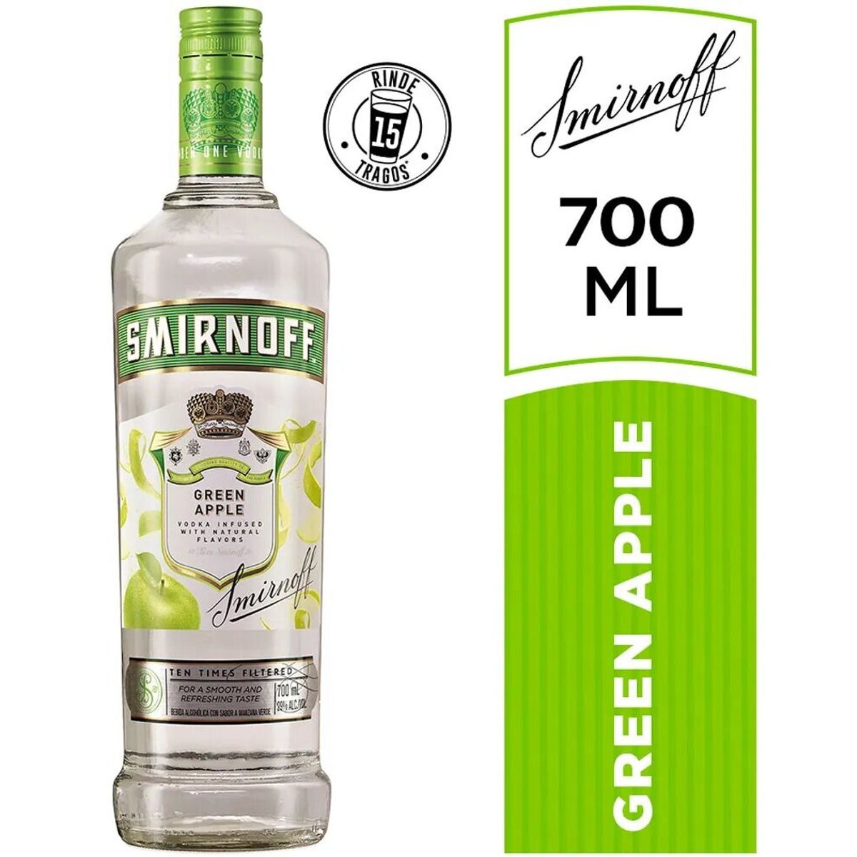 SMIRNOFF - VODKA SMIRNOFF GREEN APPLE 700ML