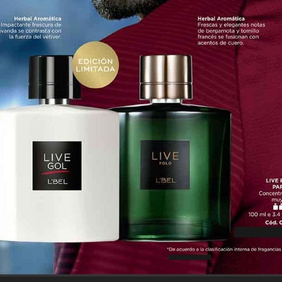 LBEL - Perfume live gol lbel + perfume live polo herbal aromático
