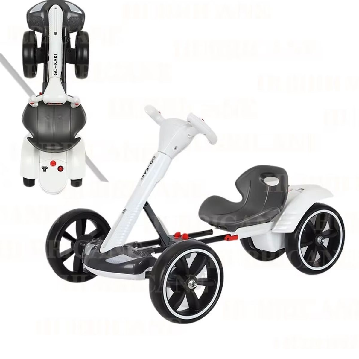 OEM - Kart Eléctrico Infantil Plegable 6V Motor 390 W Blanco