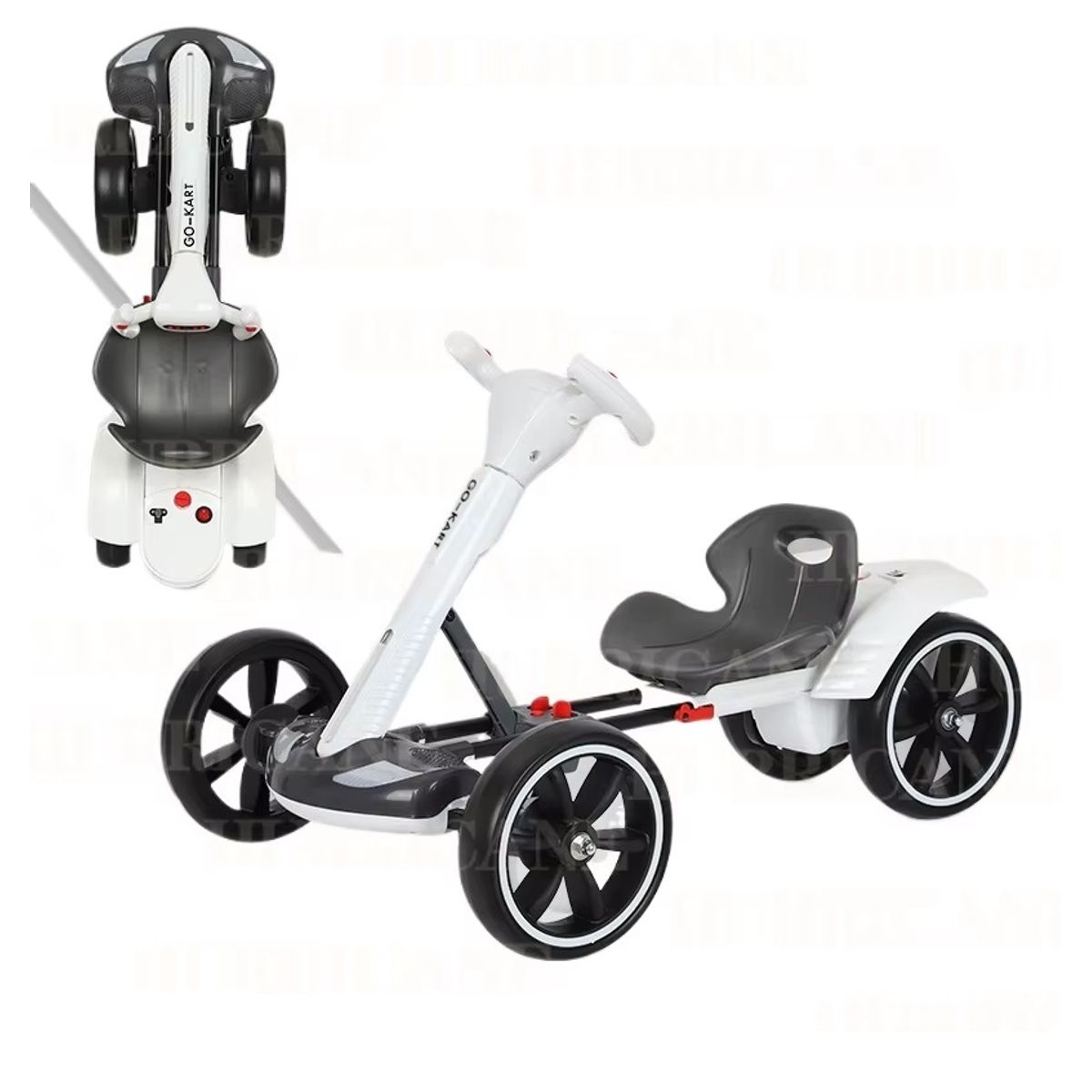 OEM - Kart Eléctrico Infantil Plegable 6V Motor 390 W Blanco