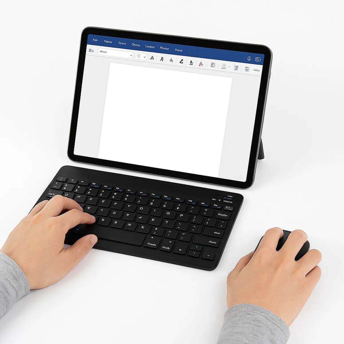 GENERICO - Teclado con Mouse Bluetooth Inalambrico para Pc Tablet Mac iPad Negro