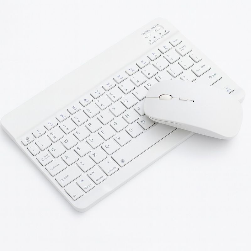 GENERICO - Teclado con Mouse Bluetooth Inalambrico para Pc Tablet Mac iPad Blanco