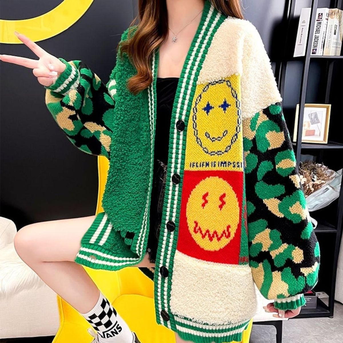 GENERICO - Chompa Mujer Gruesa Importada Botones Ev-85 Color Verde