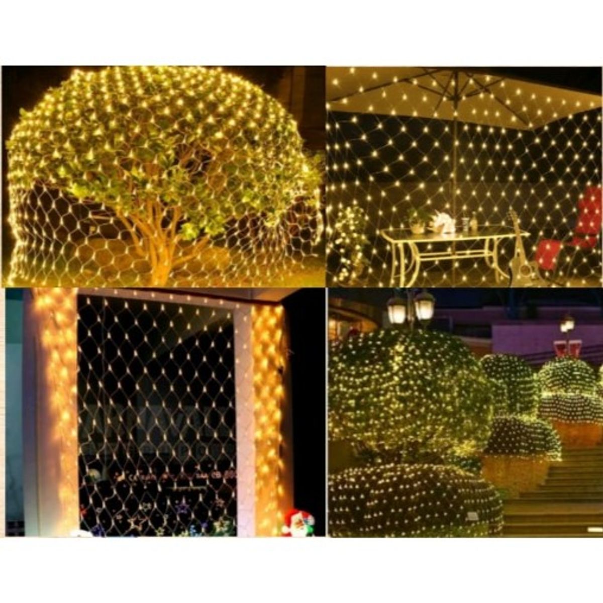 GENERICO - Malla Luces Led Decoración Navidad Cálida 1.2 MT X 1.2MT