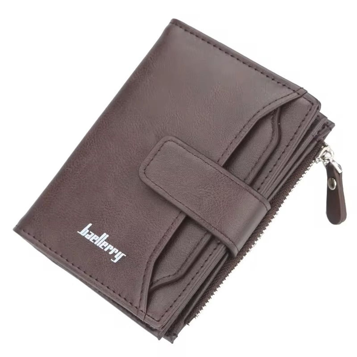 BAELLERRY - Billetera Baellerry Hombre PU Amplio Monedero con Cremallera en Caja