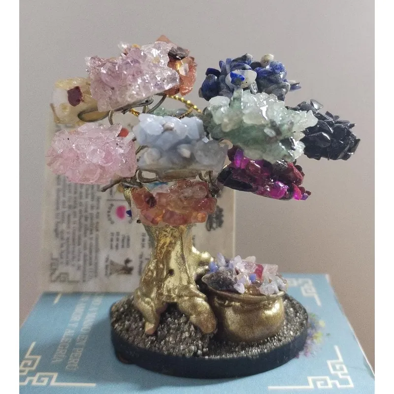 GENERICO - ARBOLITO DE LA FELICIDAD CON PIEDRAS DE CUARZO ARMONIAS