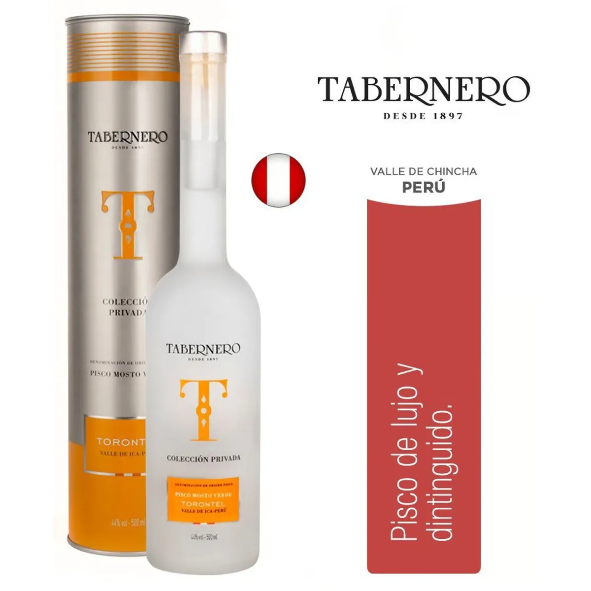 TABERNERO - Pisco Tabernero Mosto verde Torontel 500ml