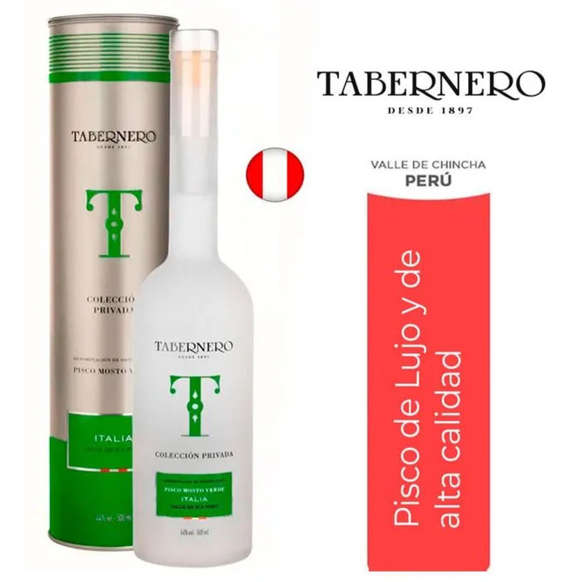TABERNERO - Pisco Tabernero Mosto verde Italia 500ml