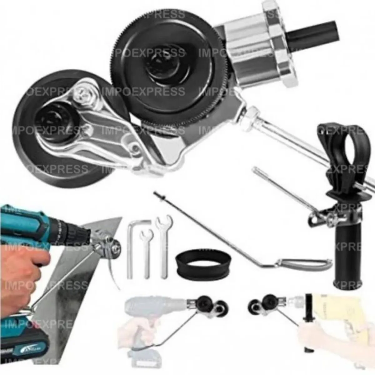 GENERICO - CORTADOR DE PLACAS - METAL - ACERO ADAPTADOR PARA TALADRO