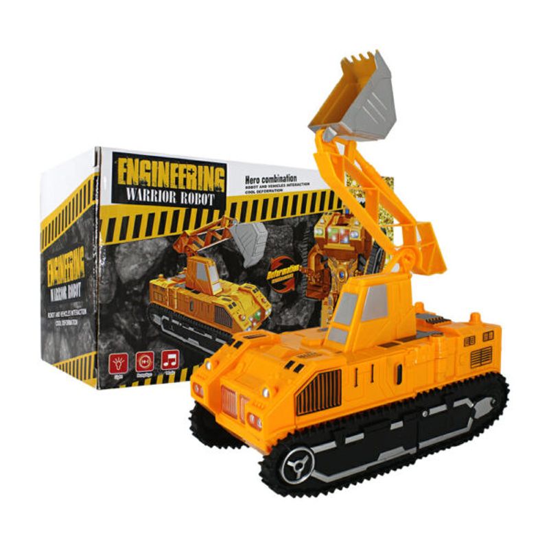 GENERICO - Juguete Transformer Robot Grúa Amarillo Giratorio Con Luces