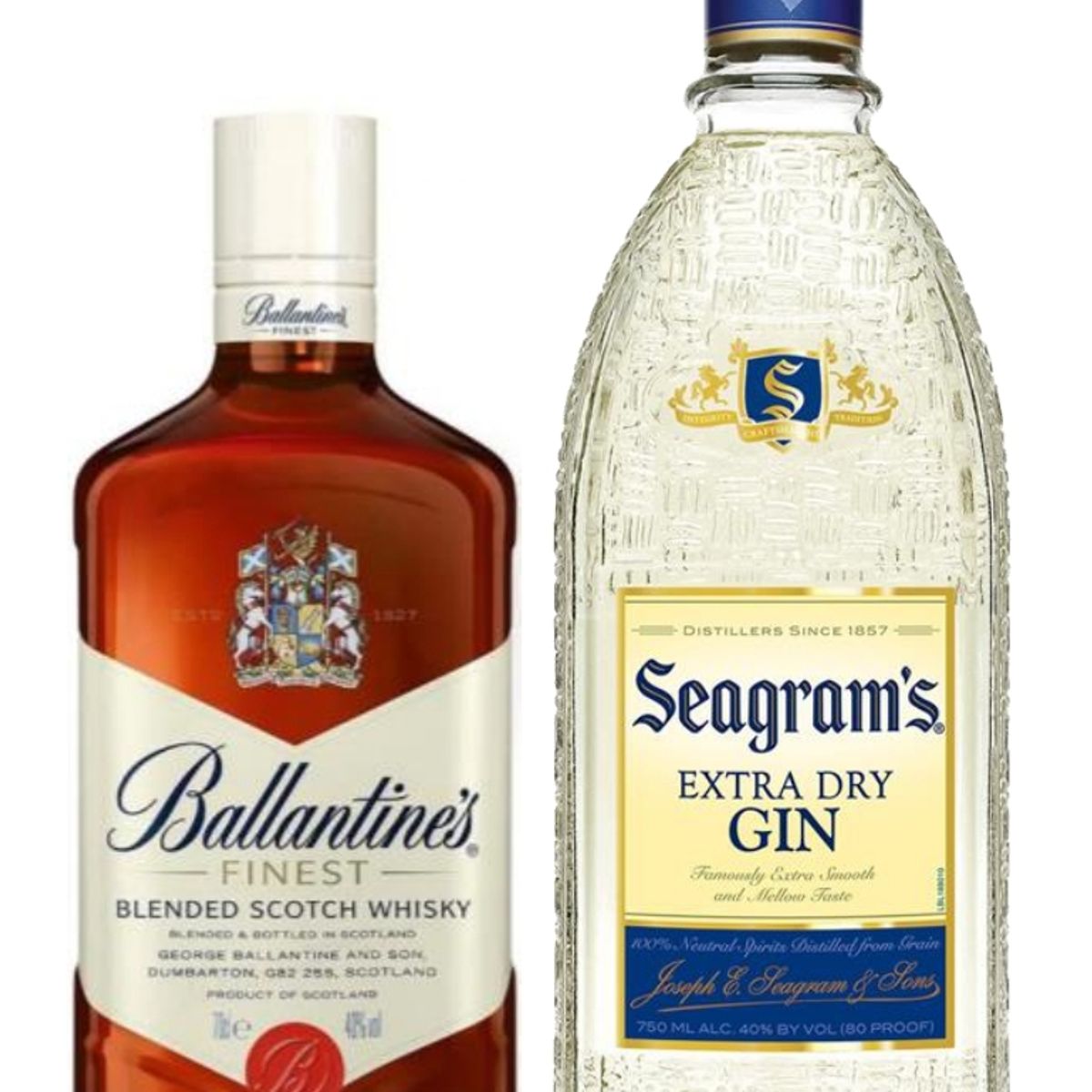 BALLANTINES FINEST - Whisky Ballantines Finest 700ml + Gin Seagrams