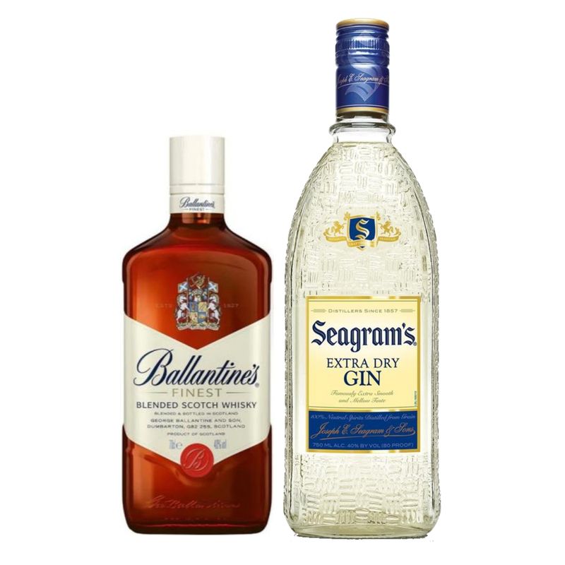 BALLANTINES FINEST - Whisky Ballantines Finest 700ml + Gin Seagrams
