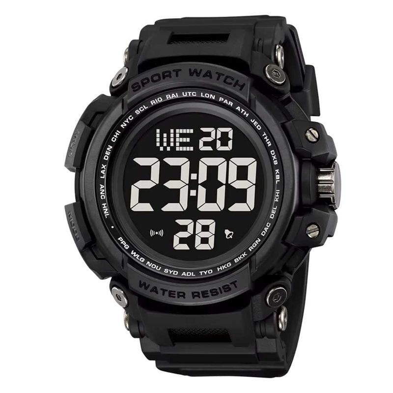SKMEI - Reloj Skmei 2422 Hombre Digital Deportivo Alarma 2 Tiempos - Negro