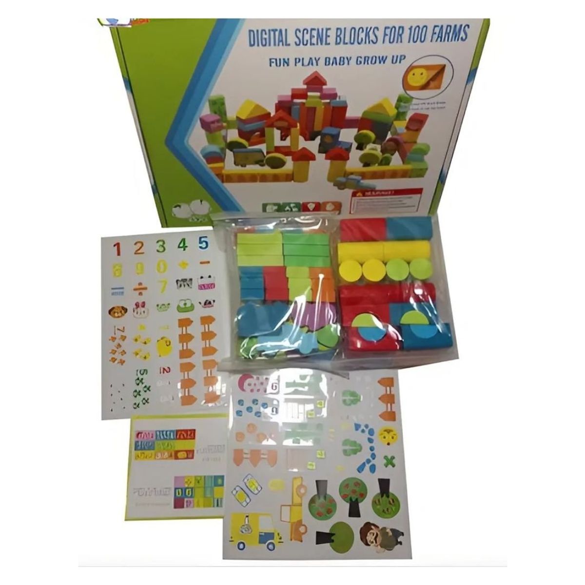 GENERICO - Set Didáctico Mi Primera Granja Bloques Coloridos 100 Piezas