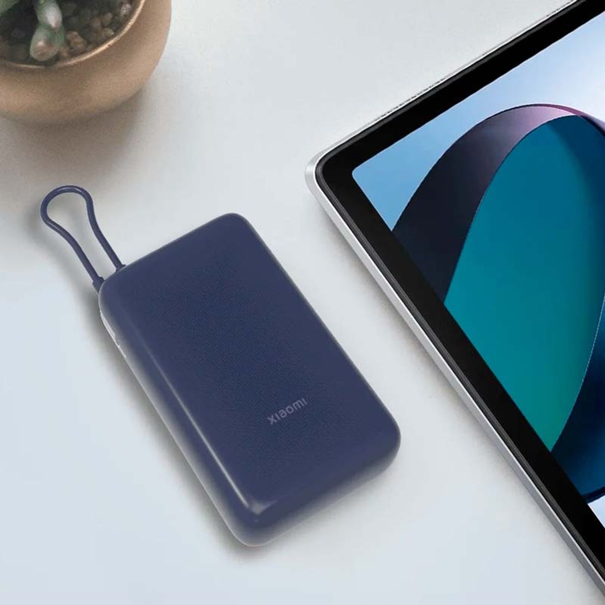 XIAOMI - Power Bank Xiaomi 20000mah 33w Carga Rapida cable Integrado - Azul
