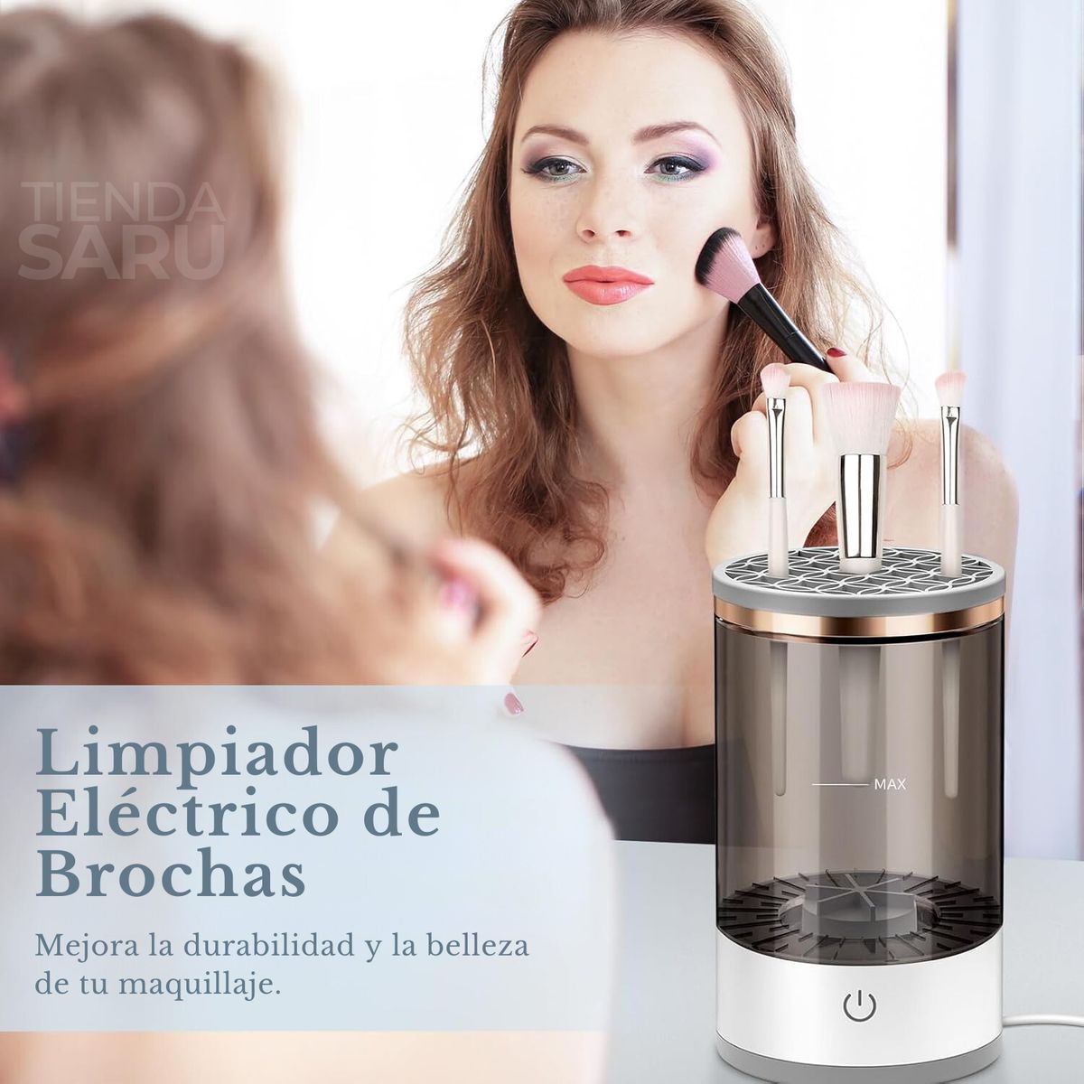 GENERICO - Limpiador Eléctrico de Brochas de Maquillaje Portátil y Eficiente