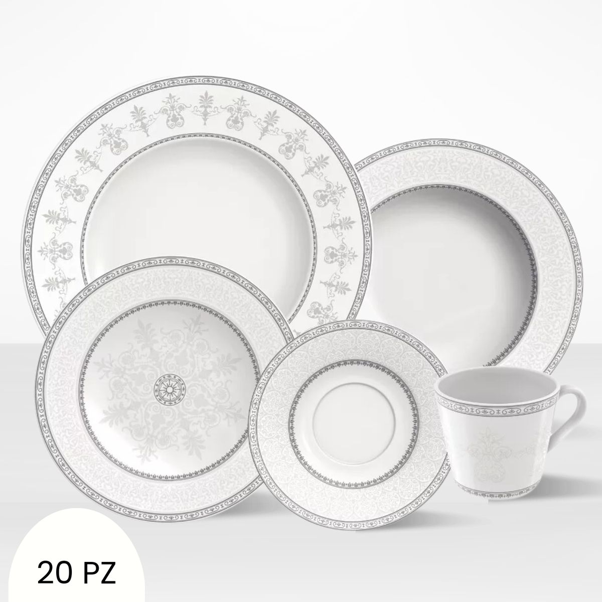 TRAMONTINA - Juego de Vajilla X20 Piezas Gabrielle Tramontina