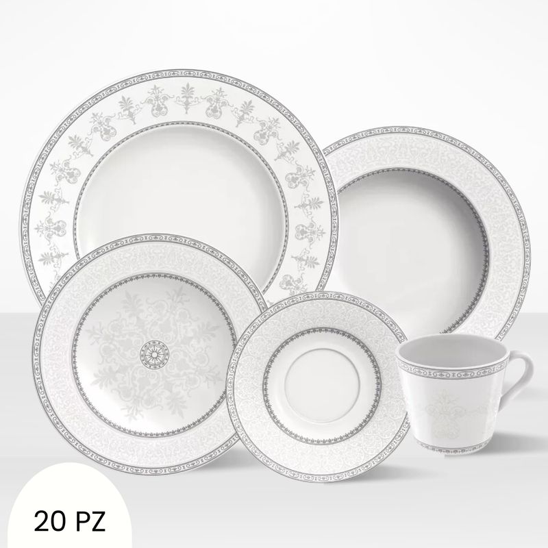 TRAMONTINA - Juego de Vajilla X20 Piezas Gabrielle Tramontina