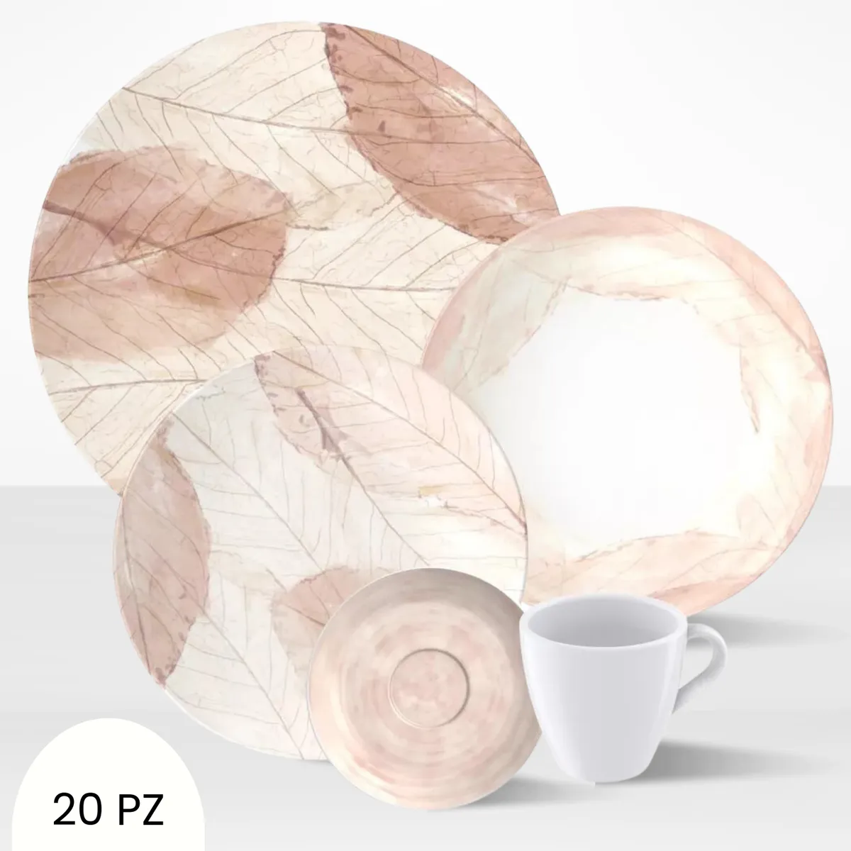 TRAMONTINA - Juego de Vajilla X20 Piezas Rose Tramontina