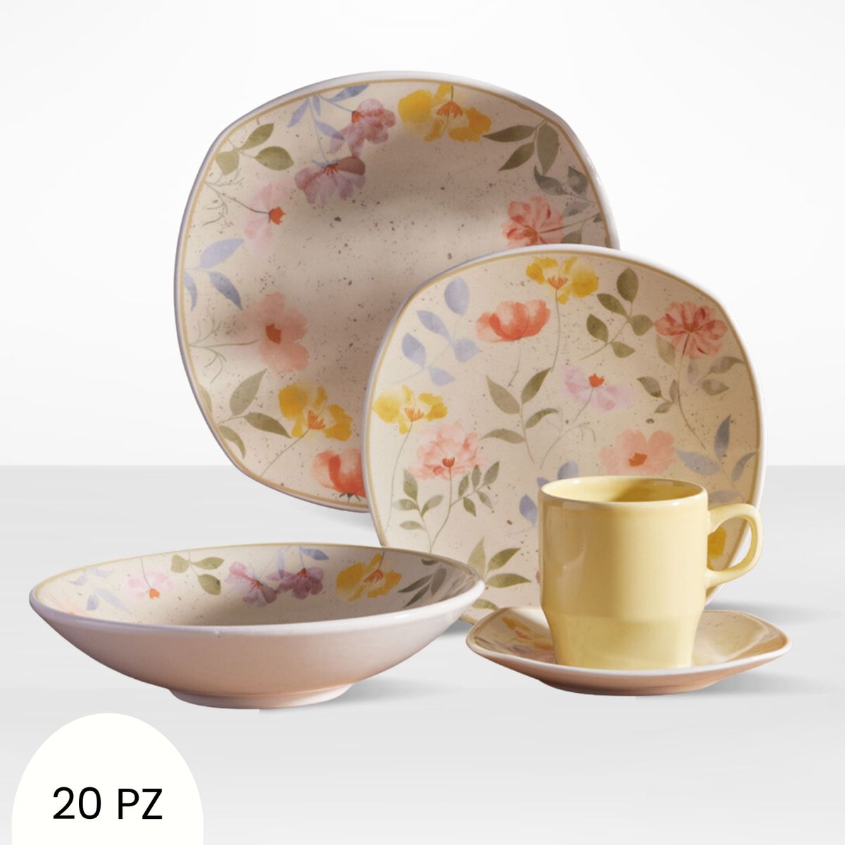 TRAMONTINA - Juego de Vajilla X20 Piezas Alicia Tramontina