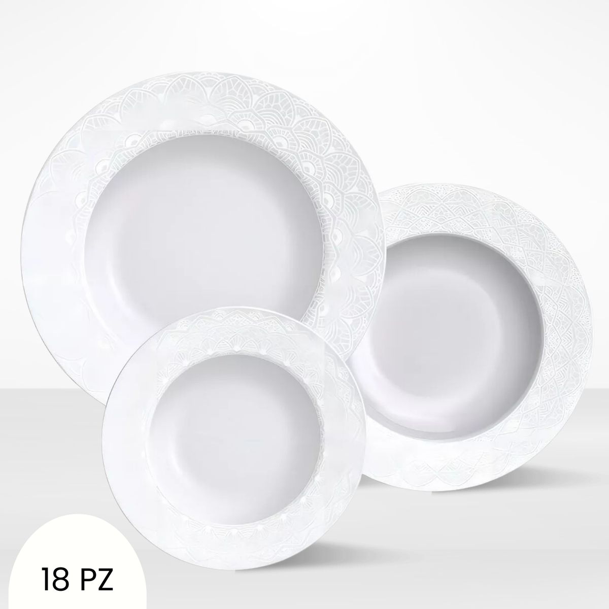 TRAMONTINA - Juego de Vajilla X18 Piezas Alicia Tramontina