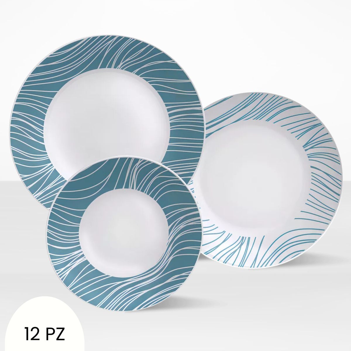 TRAMONTINA - Juego de Vajilla X12 Piezas Clarice Tramontina