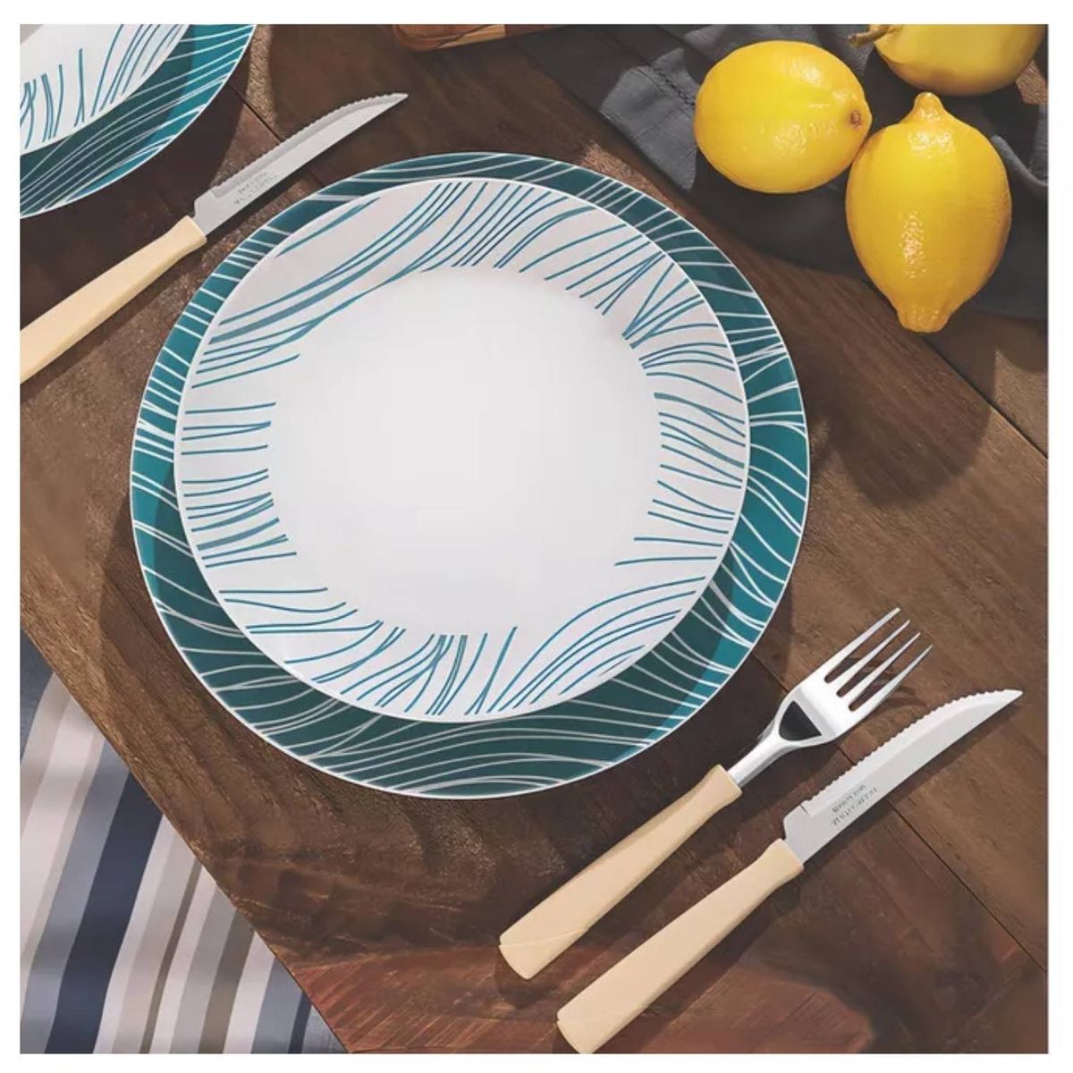 TRAMONTINA - Juego de Vajilla X12 Piezas Clarice Tramontina