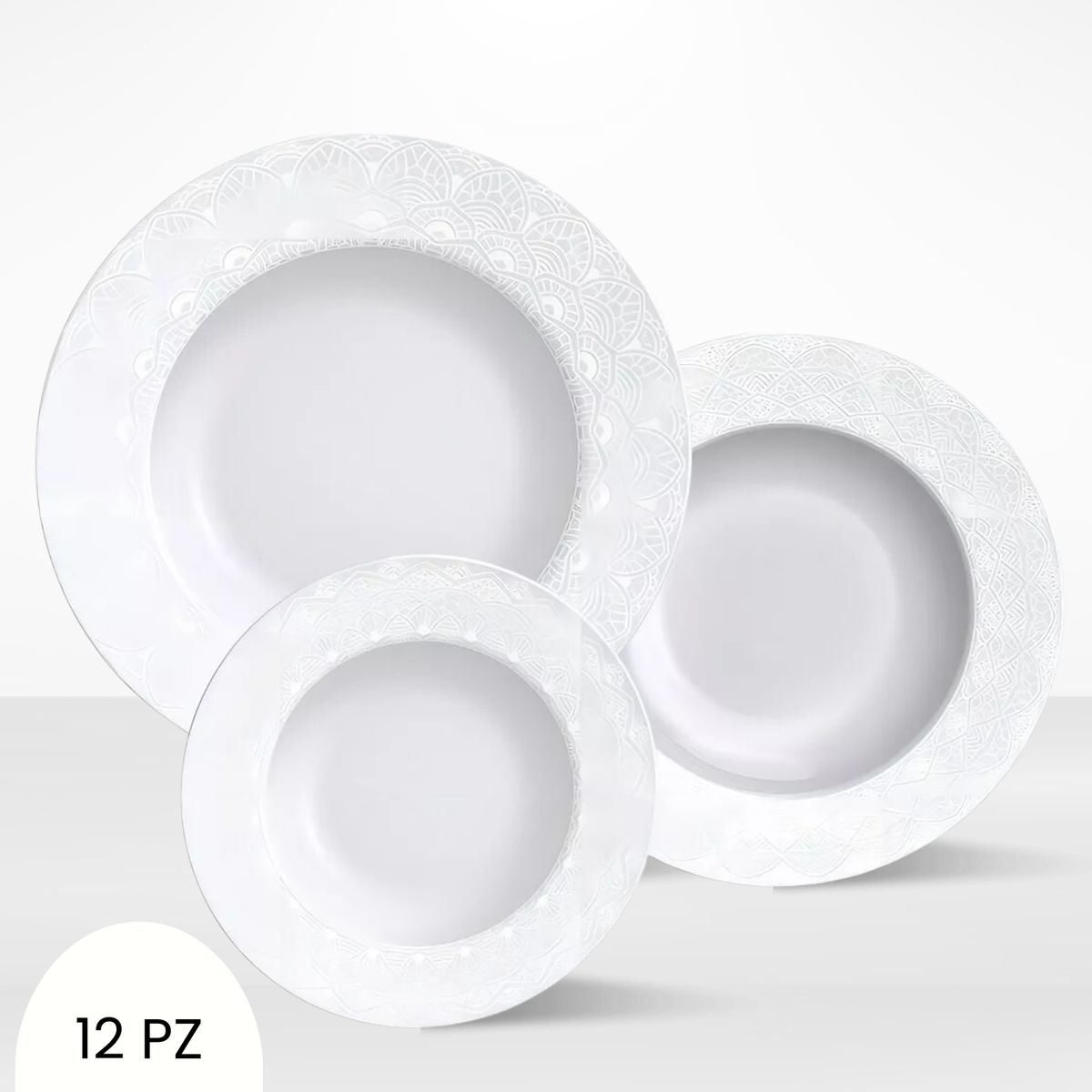 TRAMONTINA - Juego de Vajilla X12 Piezas Alicia Tramontina