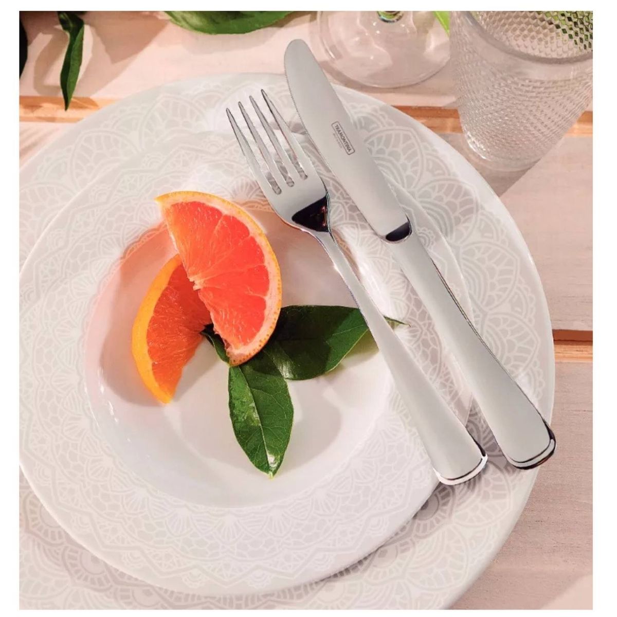 TRAMONTINA - Juego de Vajilla X12 Piezas Alicia Tramontina