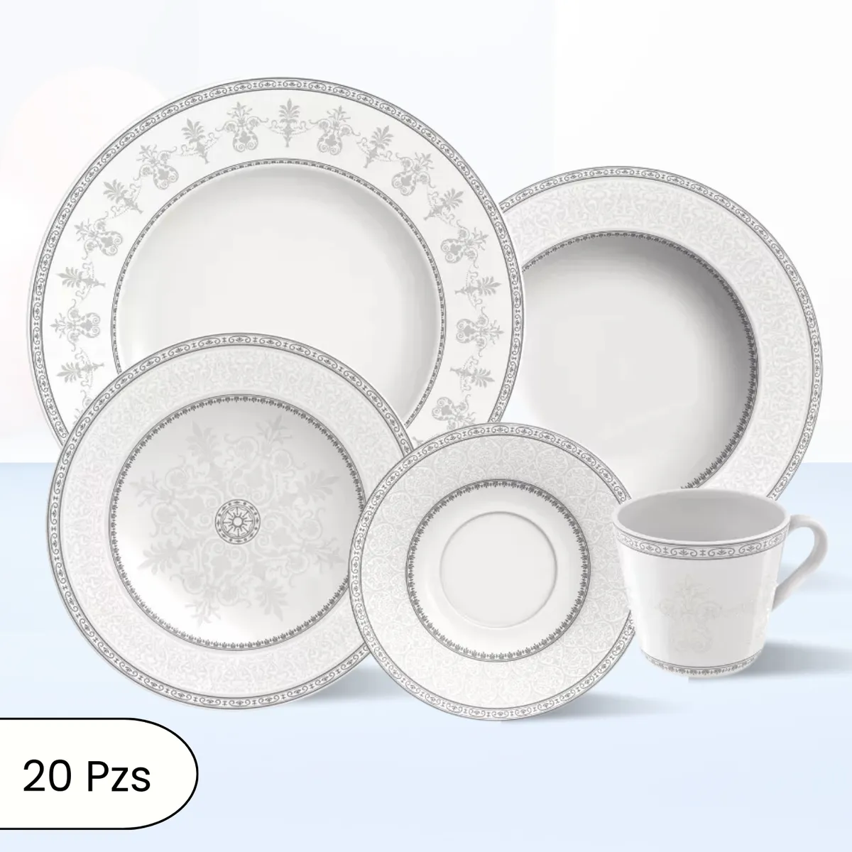 TRAMONTINA - Juego de Vajilla X20 Piezas Gabrielle Tramontina