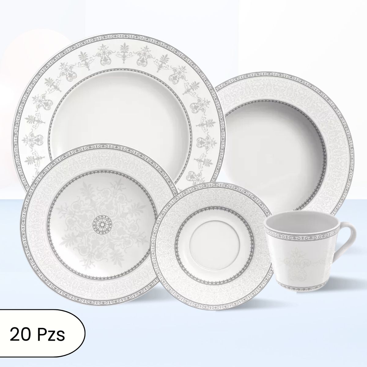 TRAMONTINA - Juego de Vajilla X20 Piezas Gabrielle Tramontina