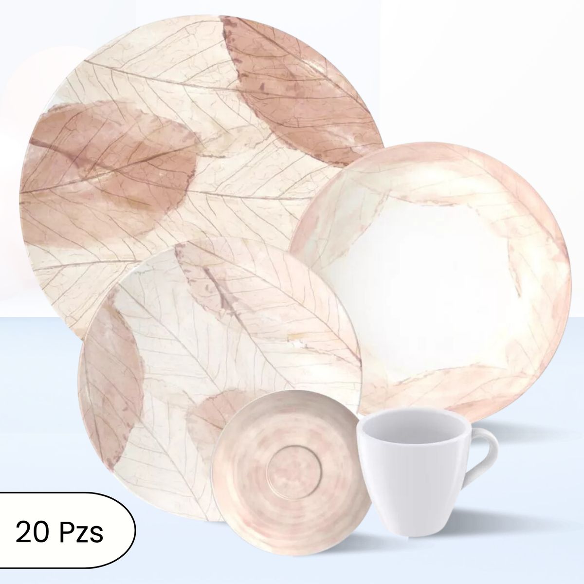 TRAMONTINA - Juego de Vajilla X20 Piezas Rose Tramontina