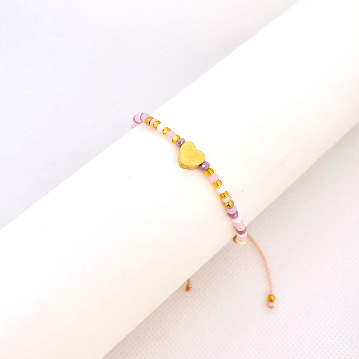 GENERICO - Pulsera Regulable Hilo Muranos Mostacillas y Acero - Brenda