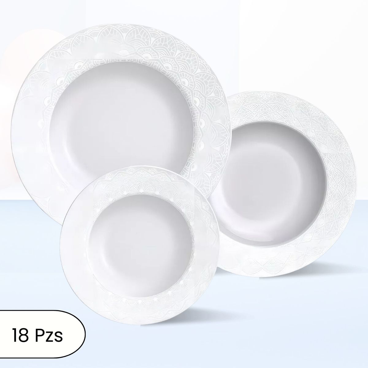 TRAMONTINA - Juego de Vajilla X18 Piezas Alicia Tramontina