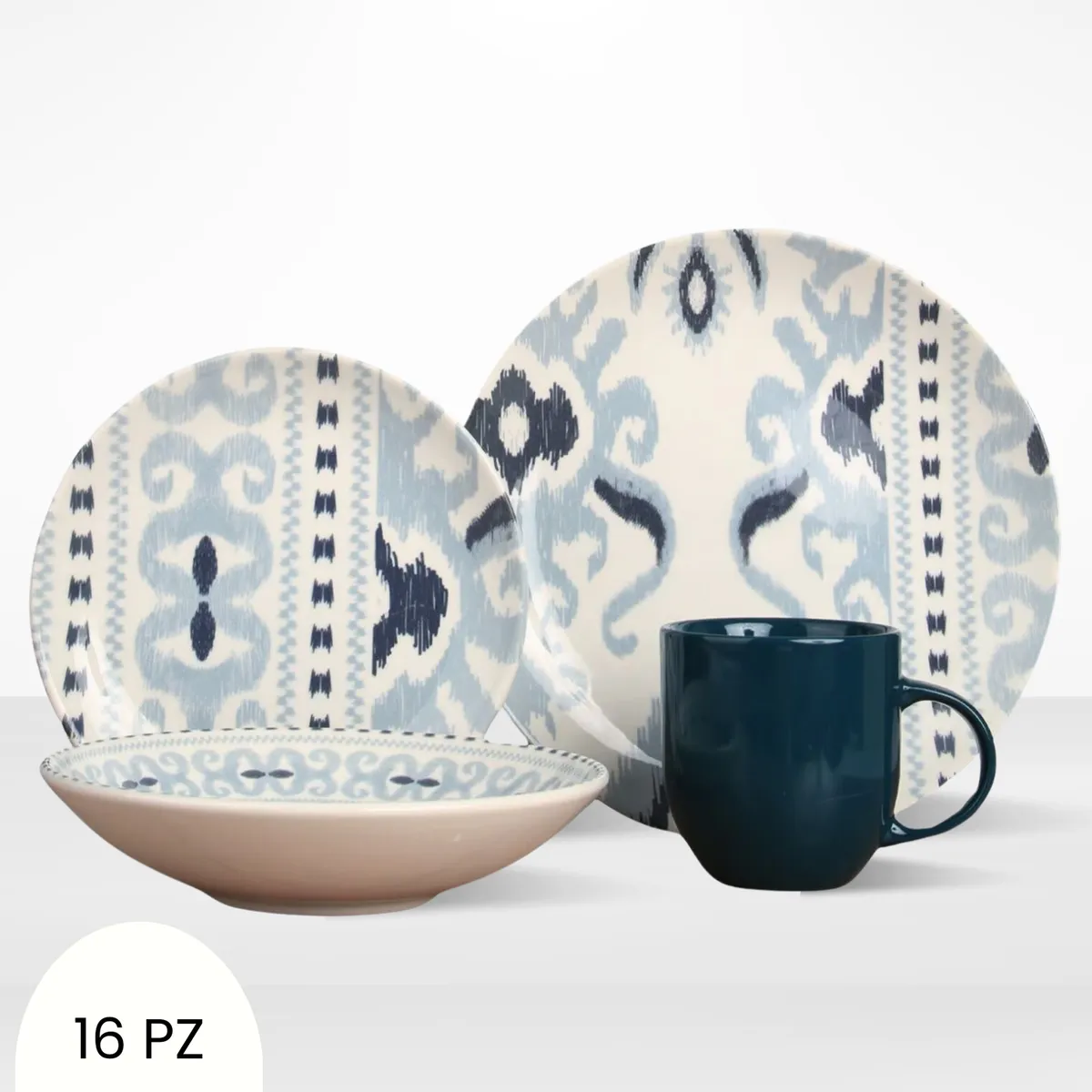 CORONA - Juego de Vajilla Azteca 16 Piezas Corona