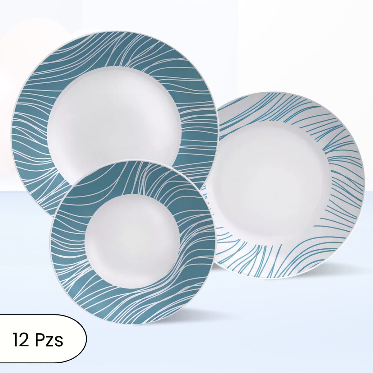 TRAMONTINA - Juego de Vajilla X12 Piezas Clarice Tramontina