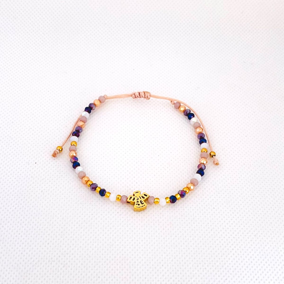 GENERICO - Pulsera Regulable Hilo Muranos Mostacillas y Acero - Brenda