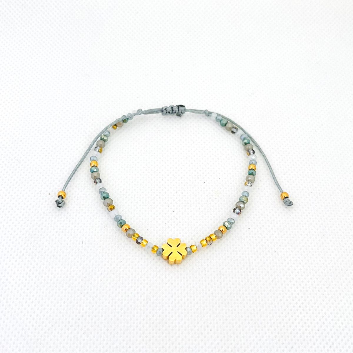 GENERICO - Pulsera Regulable Hilo Muranos Mostacillas y Acero - Brenda