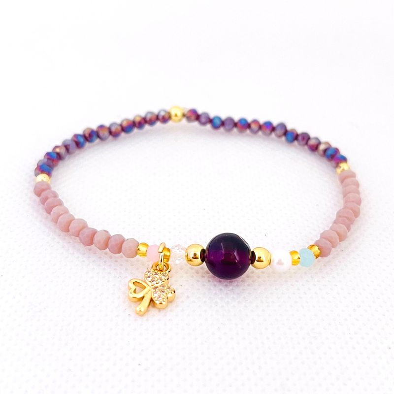 GENERICO - Pulsera Muranos Mostacillas Cuarzo y Acero - Paty