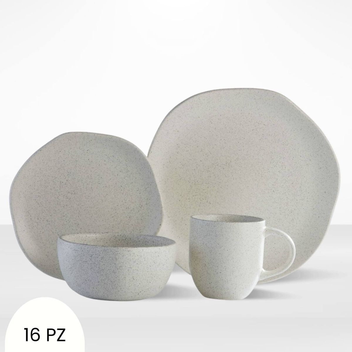 CORONA - Juego de Vajilla Orion Reactivo Blanco 16 Piezas Corona