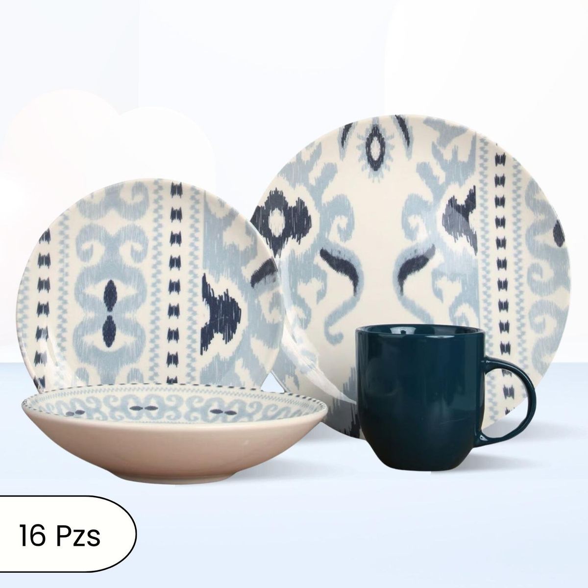 CORONA - Juego de Vajilla Azteca 16 Piezas Corona