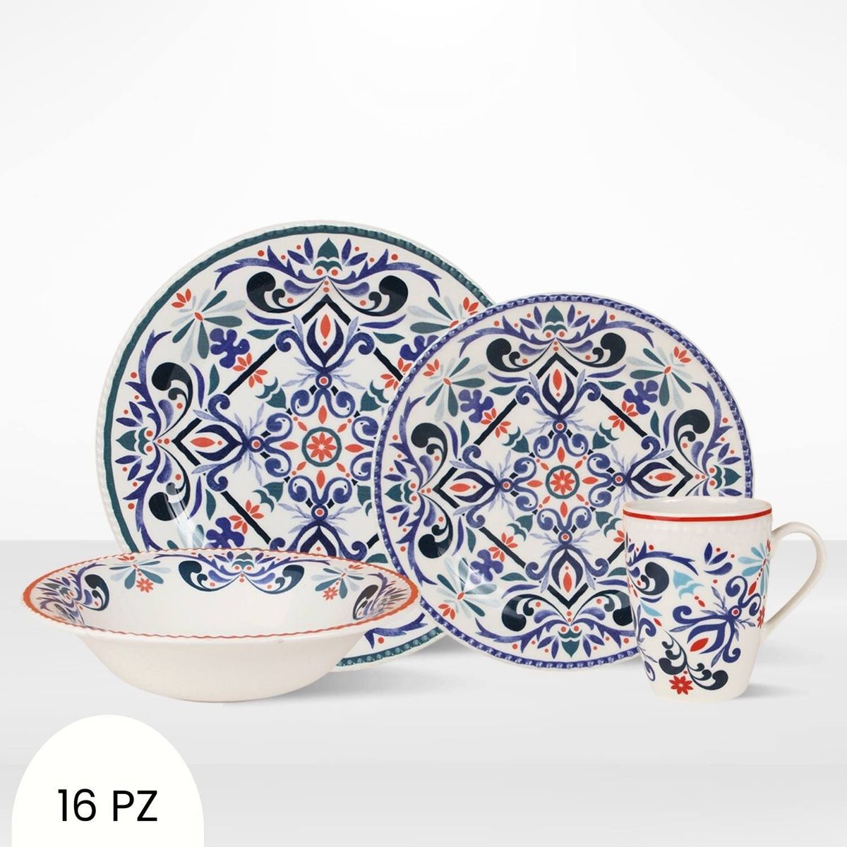 CORONA - Juego de Vajilla Antonella 16 Piezas Corona