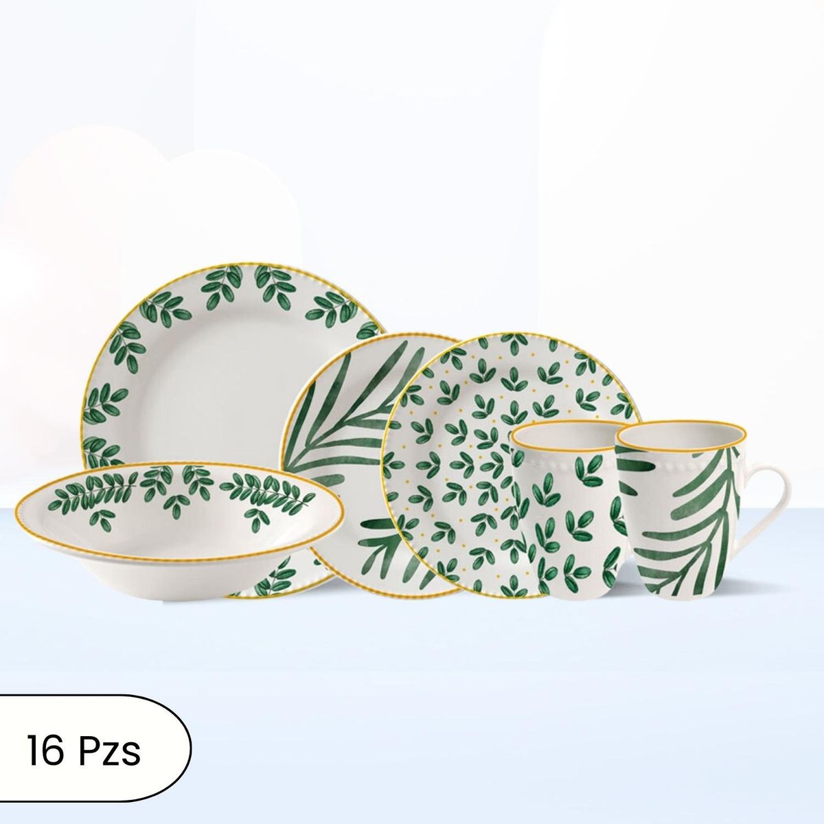 CORONA - Juego de Vajilla Salvia 16 Piezas Corona