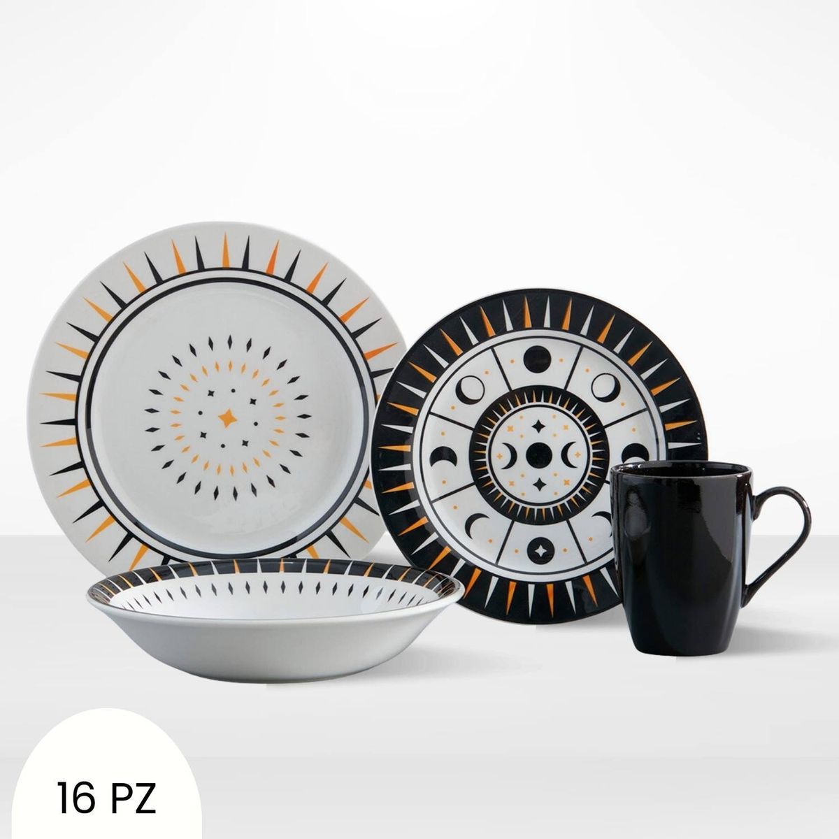 CORONA - Juego de Vajilla Cosmic 16 Piezas Corona