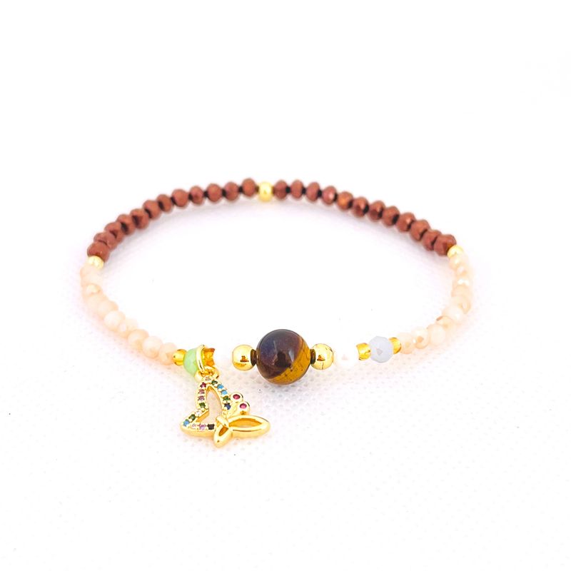 GENERICO - Pulsera Muranos Mostacillas Cuarzo y Acero - Paty