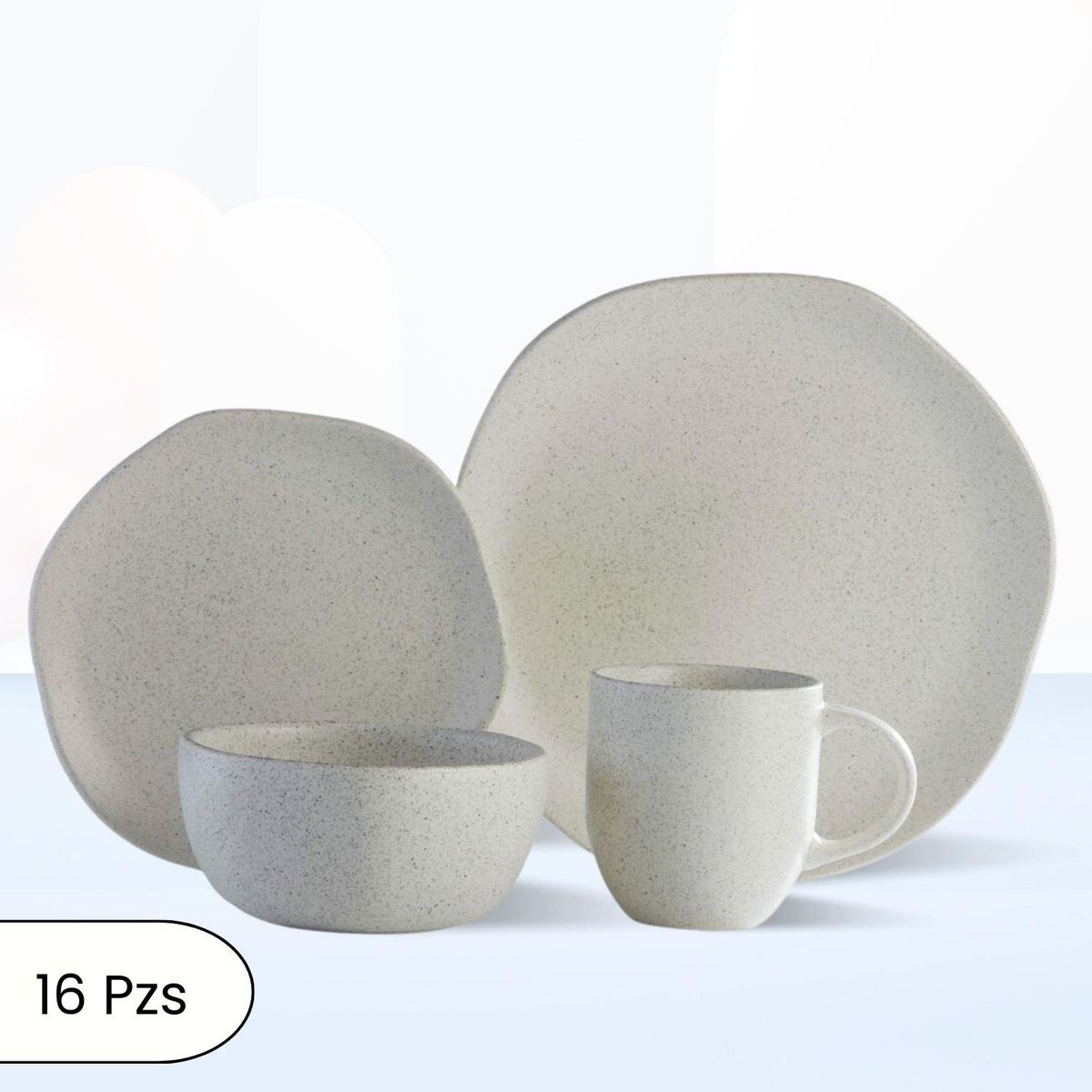 CORONA - Juego de Vajilla Orion Reactivo Blanco 16 Piezas Corona