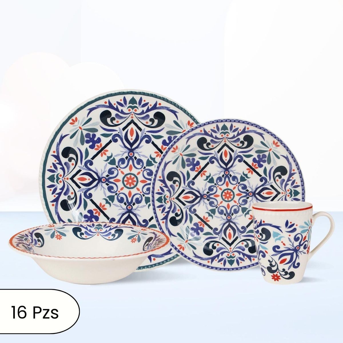 CORONA - Juego de Vajilla Antonella 16 Piezas Corona