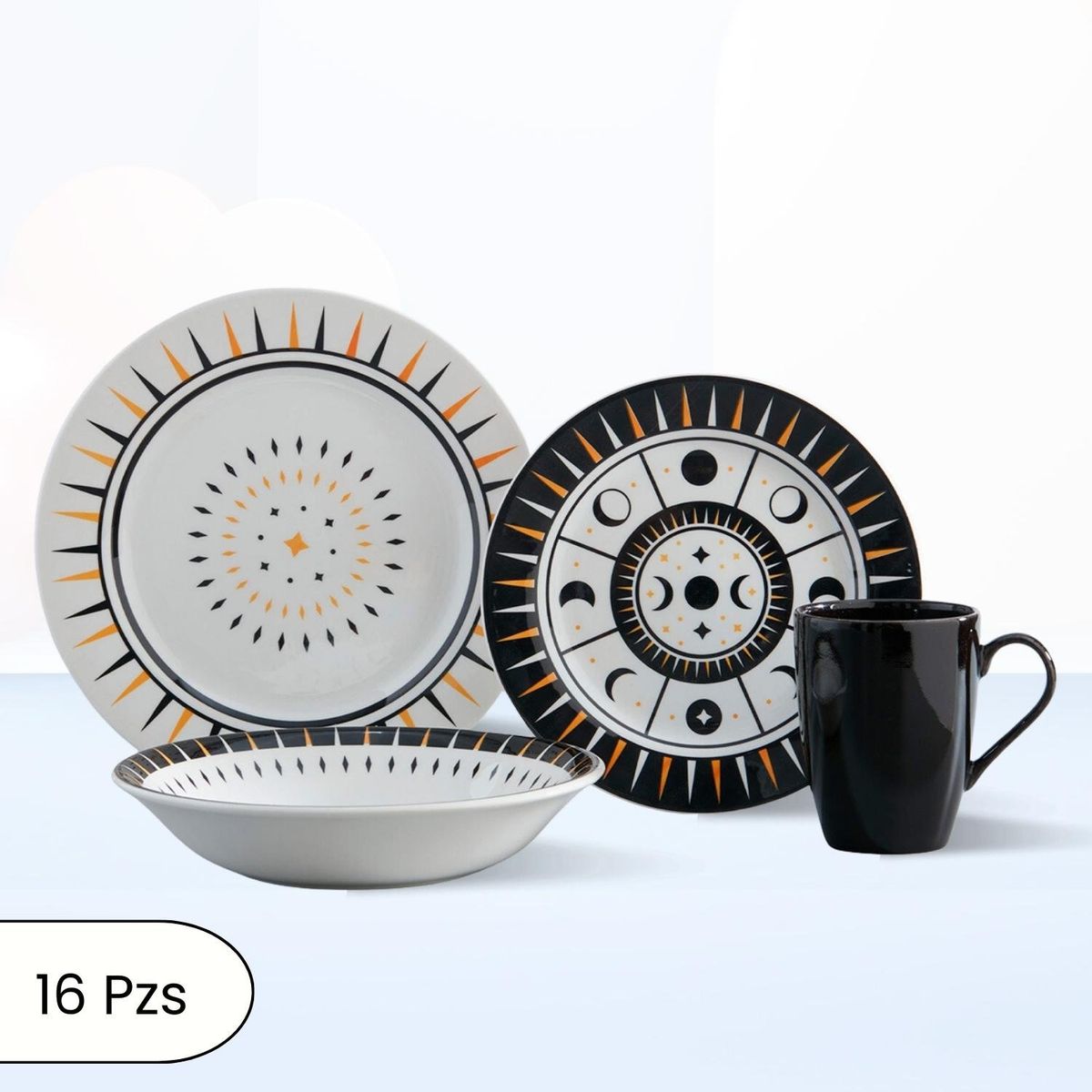 CORONA - Juego de Vajilla Cosmic 16 Piezas Corona