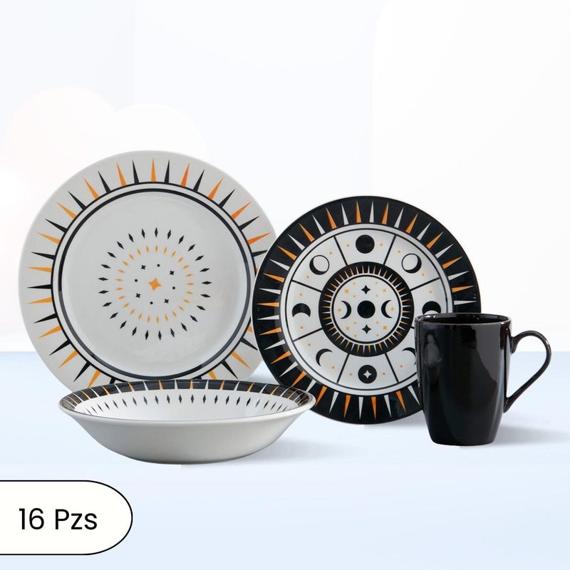 CORONA - Juego de Vajilla Cosmic 16 Piezas Corona