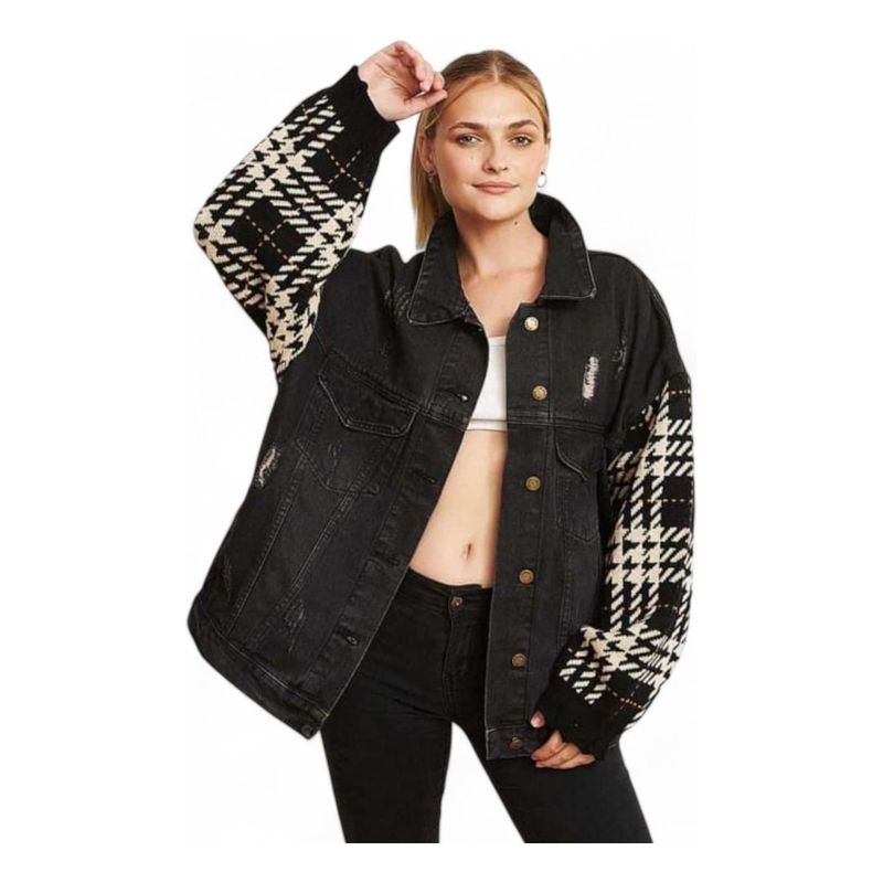 GENERICO - Casaca Mujer Jean Ev-85 Color Negro